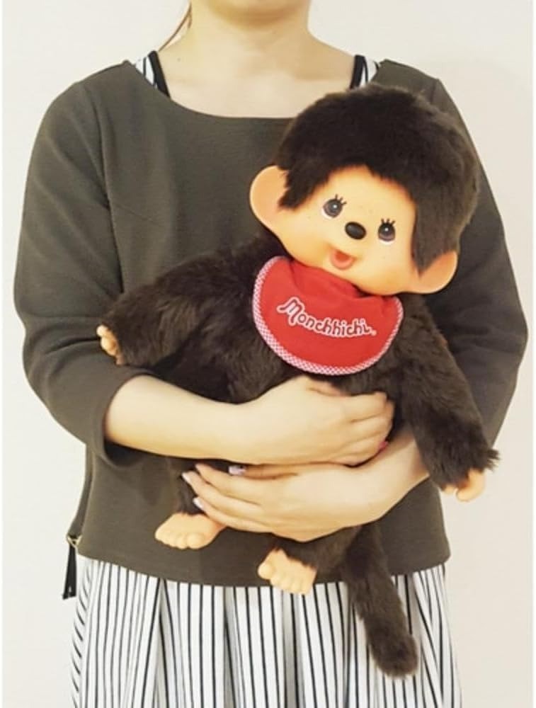 Monchhichi Boy Plush Premium Standard L Size 17.7in Brown Sekiguchi JAPAN