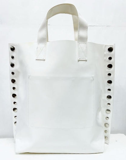 tricot COMME des GARCONS metal studs bag white medium PVC Used From Japan