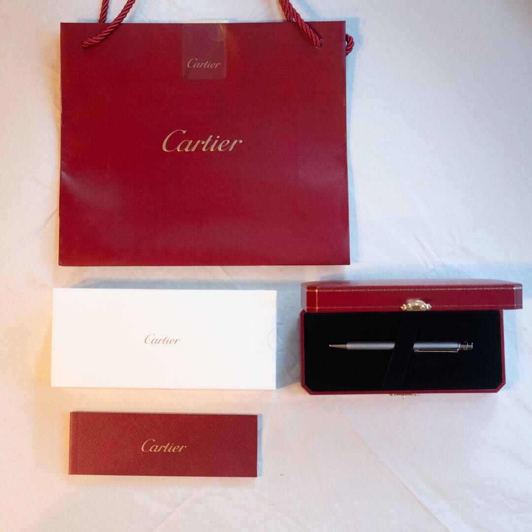 CARTIERSANTOS DE CARTIER BALLPOINT PEN GRAY ST150191 FROM JAPAN Genuine