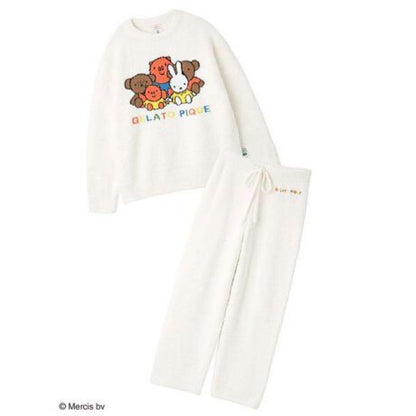 Gelato Pique Dick Bruna Miffy UNISEX Jacquard Pullover Long Pants Set Japan NEW