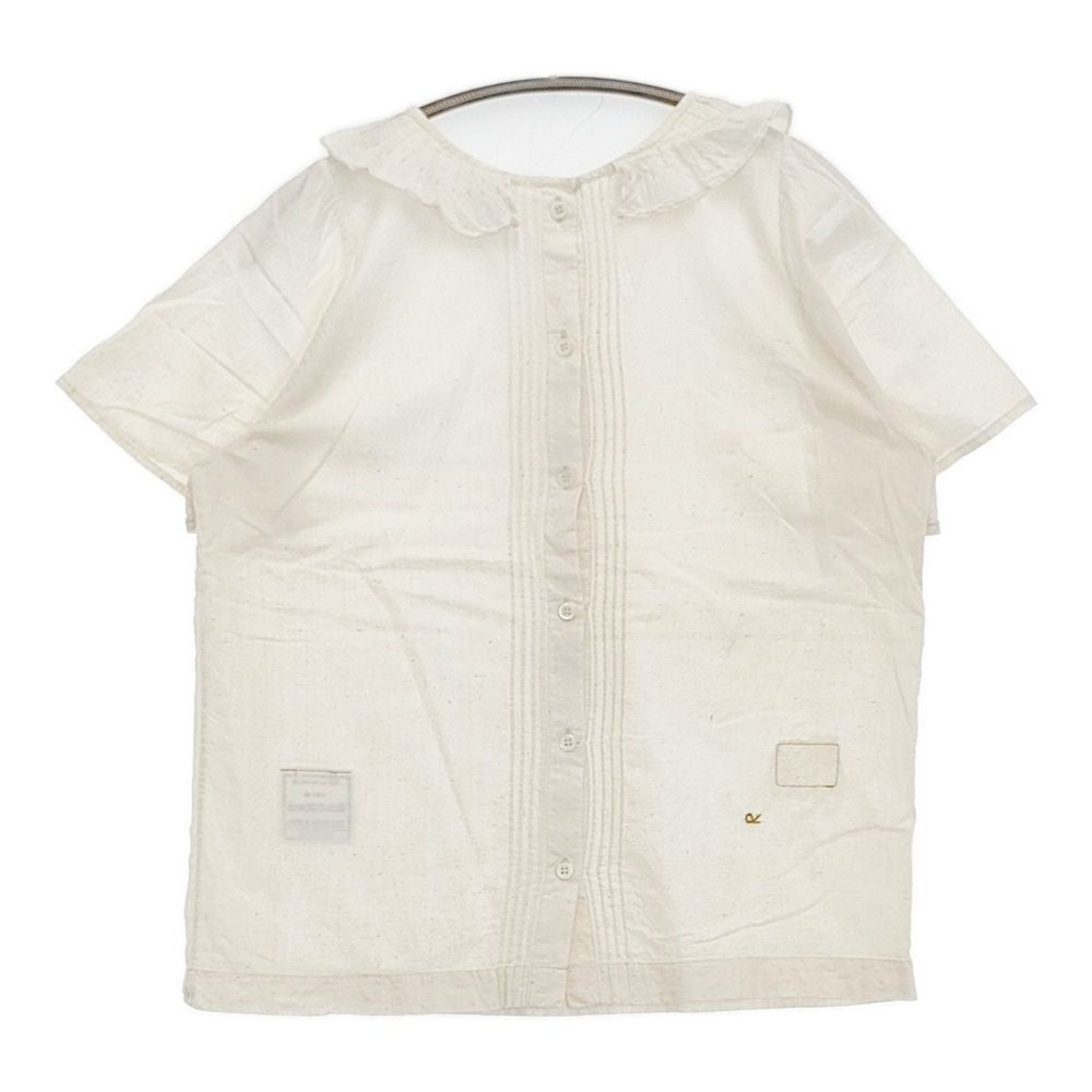 45R/45rpm Indian khadi frill collar blouse Blouse shirt Kinari 5-0725S♪