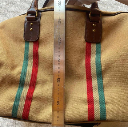 Rare grips Boston 2way Shoulder Bag Vintage Beige Leather Travel Purse
