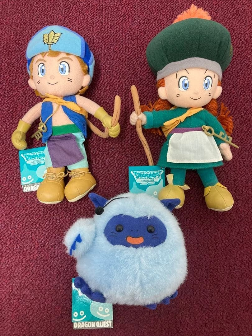 Dragon Quest Plush Set Rare Vintage Ill Luca Watabou 3 Figure Soft Toys