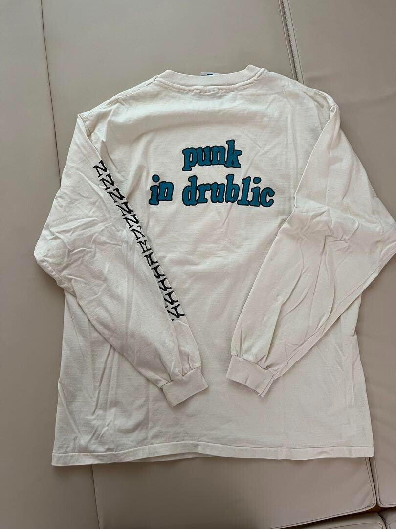 Hanes NOFX Long Sleeve T-Shirts Punk Guy 90s Mens Top Size XL White Vintage Used