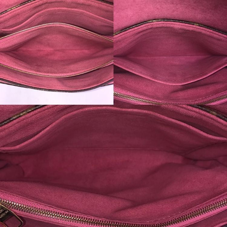 Louis Vuitton Monogram Pallas Chain Shoulder Bag Rose Brown Womens Authentic