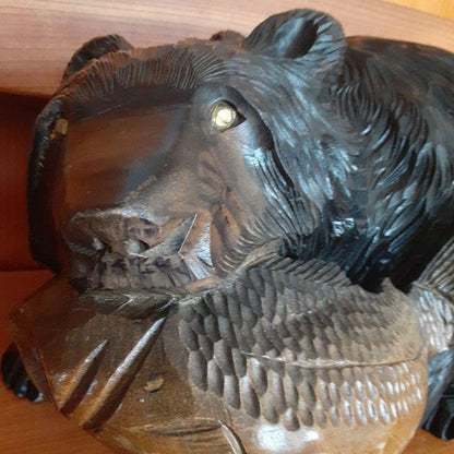 Wood Carved Bear Crafts Large 45Cm
