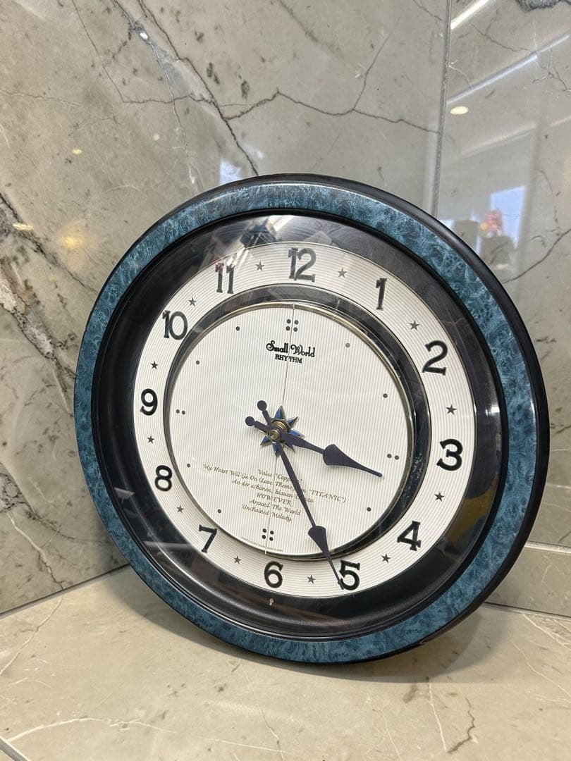 Rare SEIKO Small World Milady 4MH754 Magic Motion Clock Blue Marble