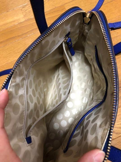 Kate Spade New York Leather Shoulder Bag, Blue, Solid Color, PXRU4471