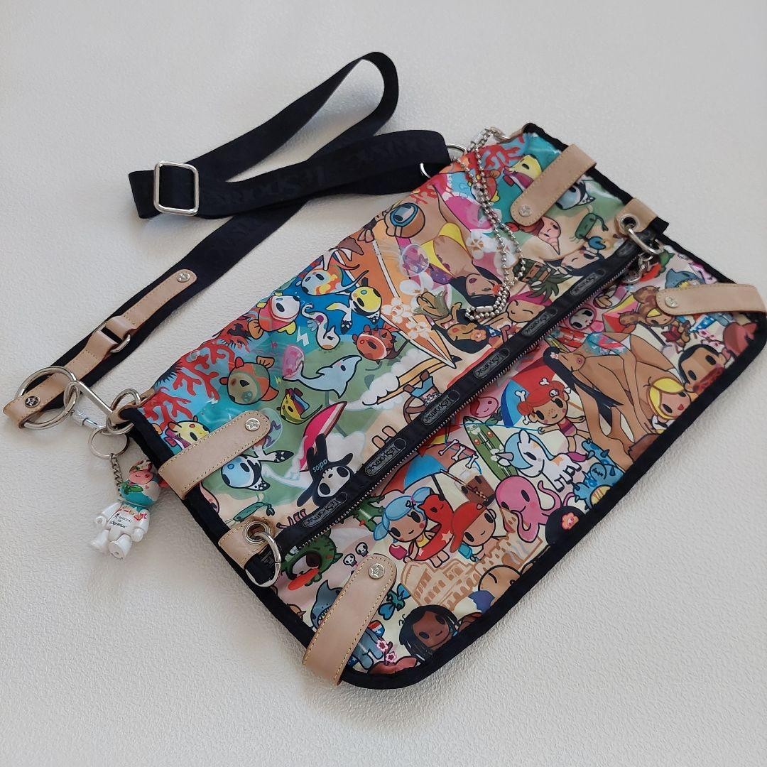 Tokidoki for LESPORTSAC Shoulder Bag Rainbow Zip Simone Legno H10.92in×W15.6in