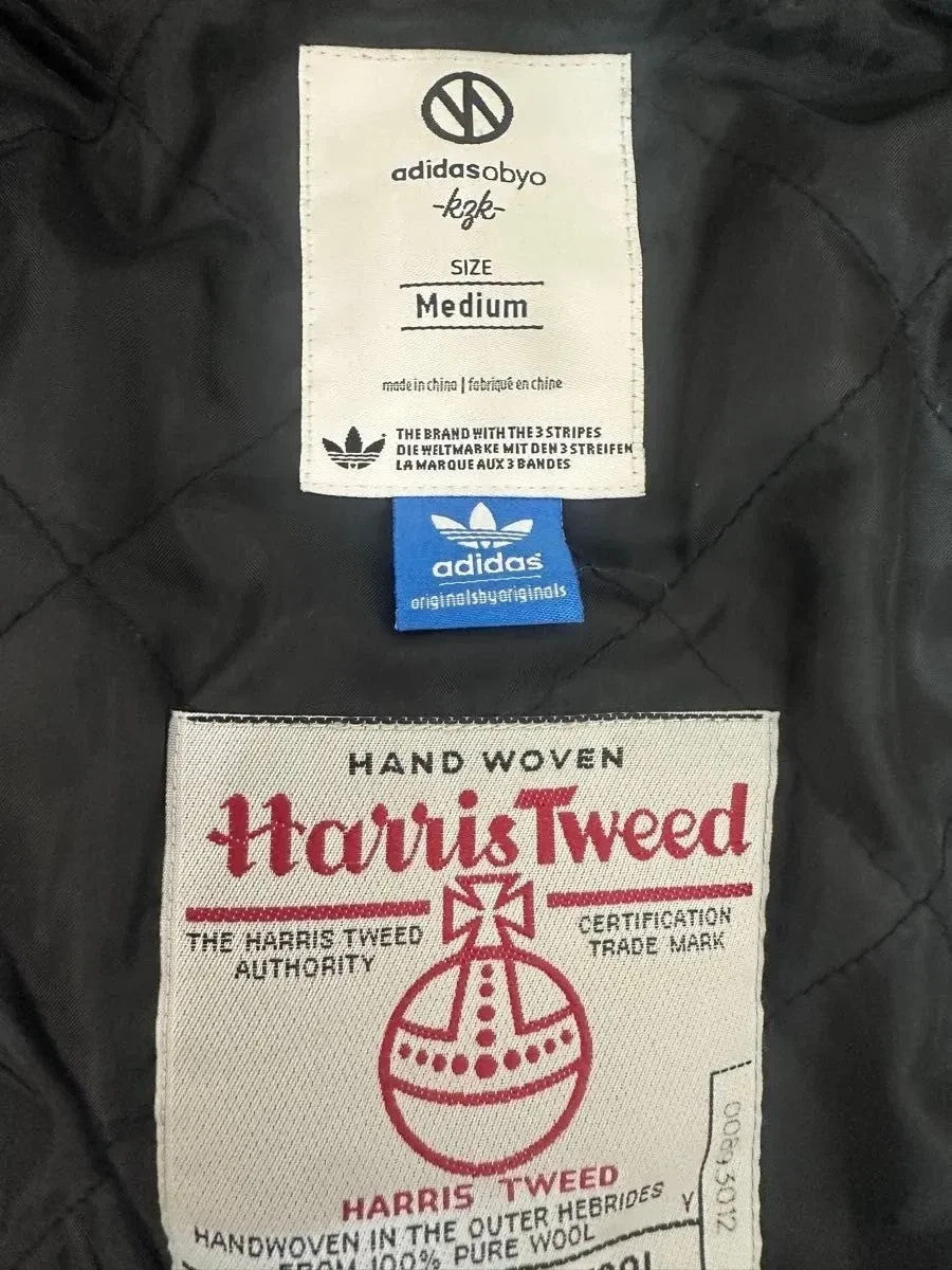 adidas Neighborhood Harris Tweed collaboration Men Double Rider Jacket Rare JPN