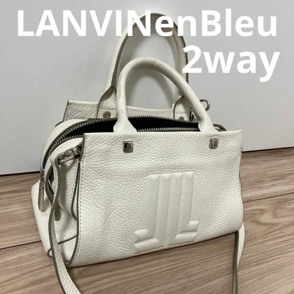 LANVIN en Bleu logo white shoulder bag