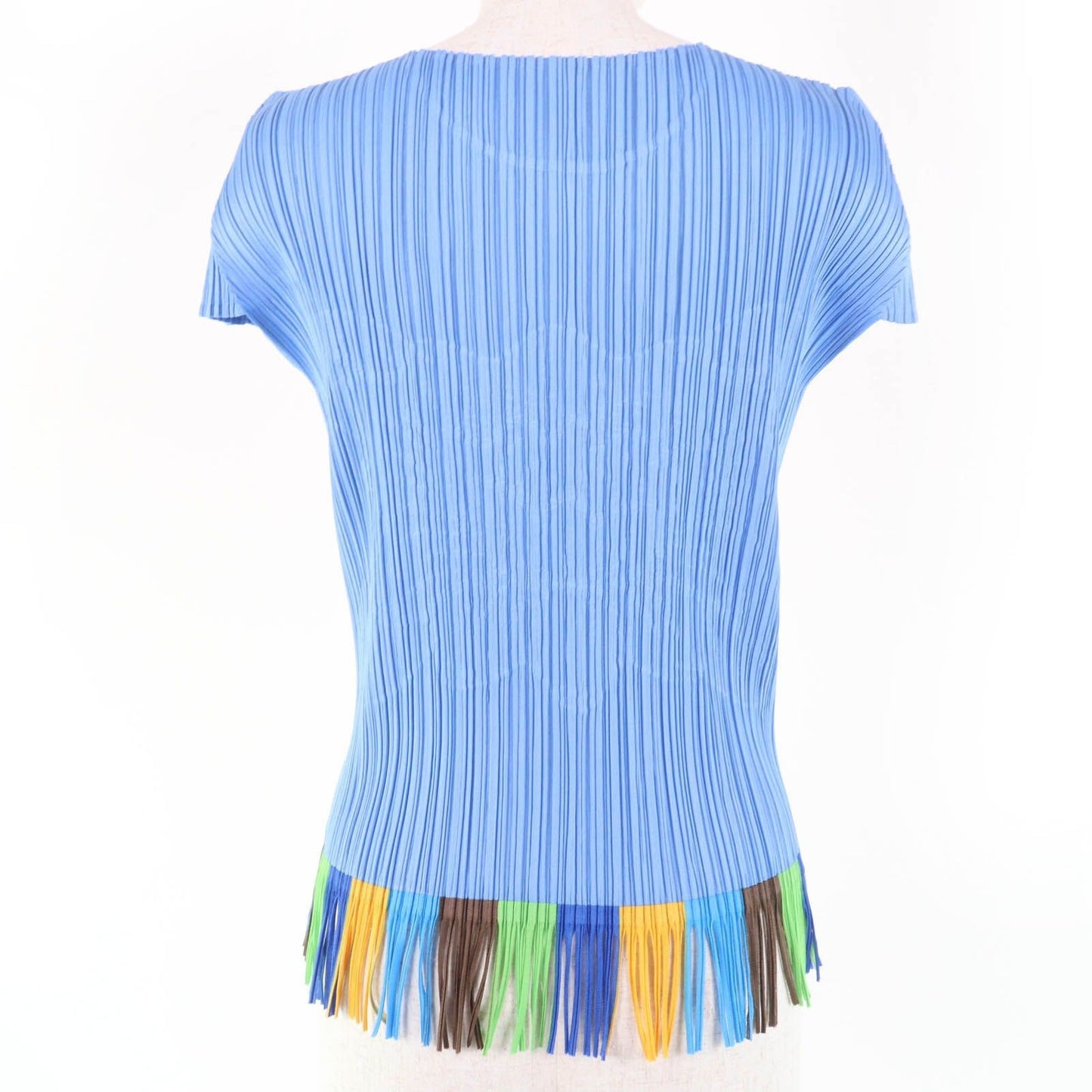 PLEATS PLEASE T-shirt Tropical Flower with Fringe Blue Women 3 PP91-JK572