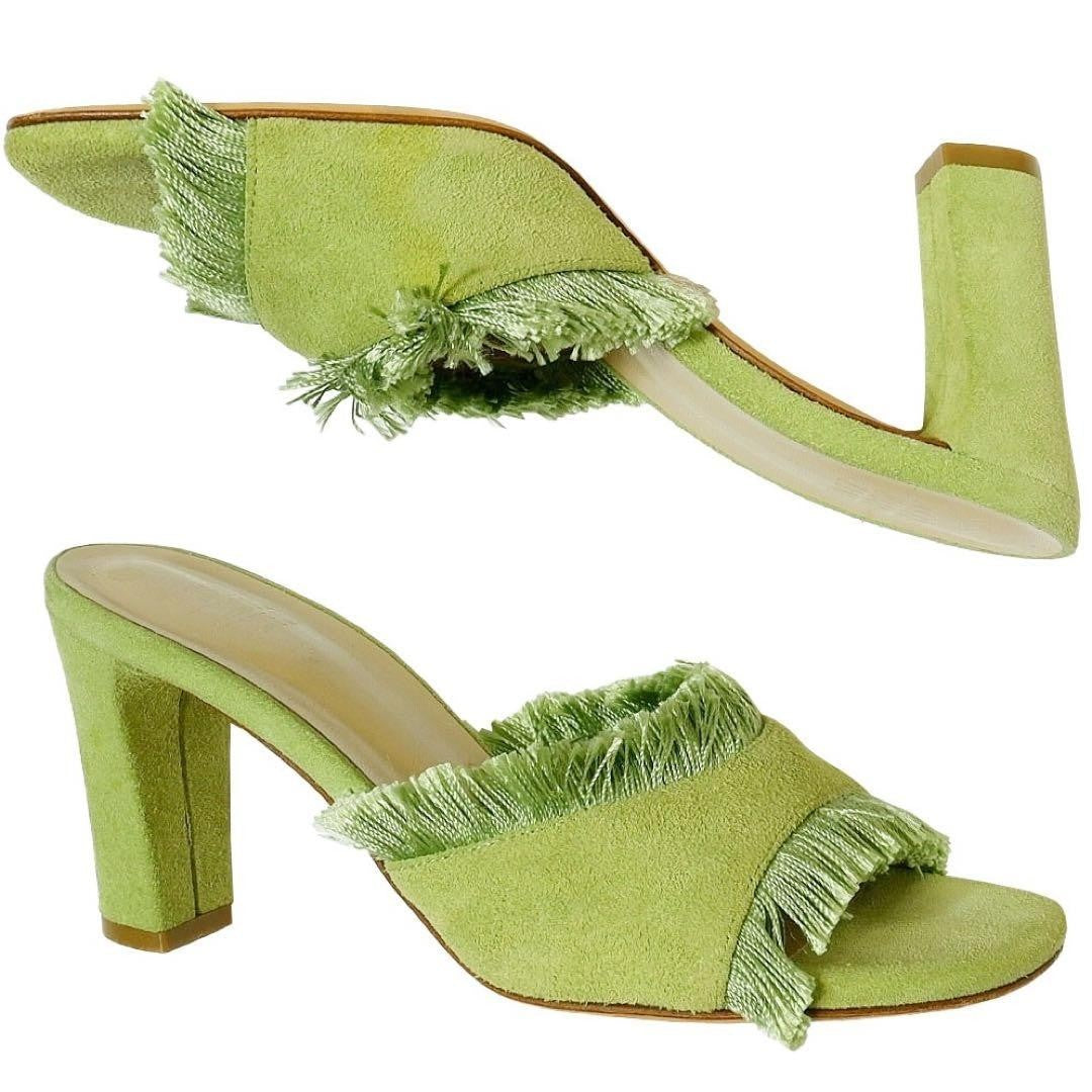 MARYAM NASSIR ZADEH Fringe Sandals Green Size 35 fashion goods women ladies