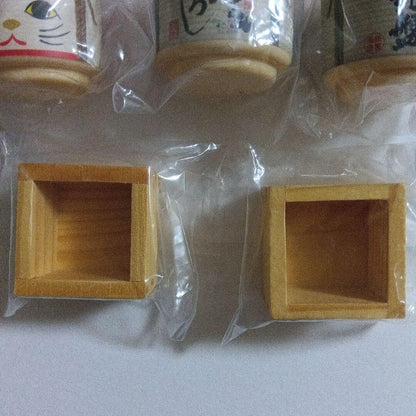 Kaiun! Sake barrel & wooden square collection, set of 5, new and unused.