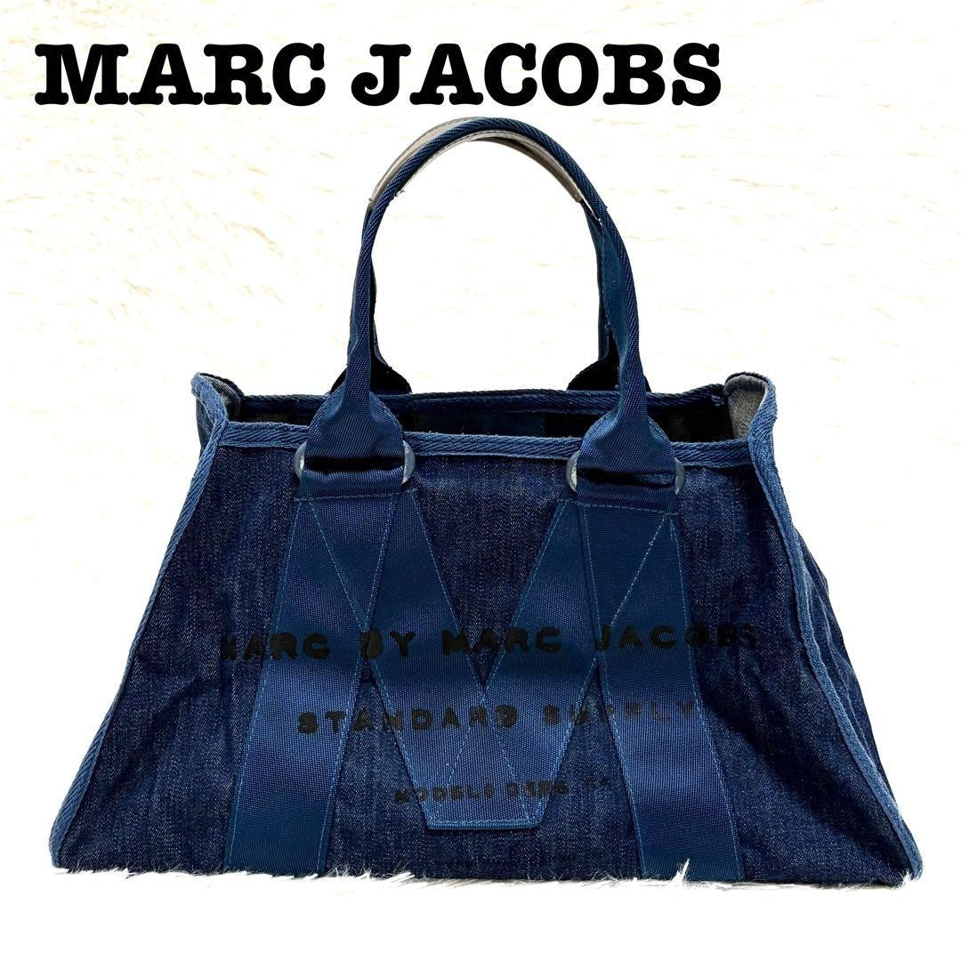 MARC JACOBS Denim Tote Bag Casual Blue 29 to 44 cm Width 24 cm Height
