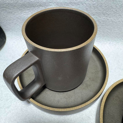 Hasami Porcelain Black Plate 14.5cm Mug Cup M 4 Set