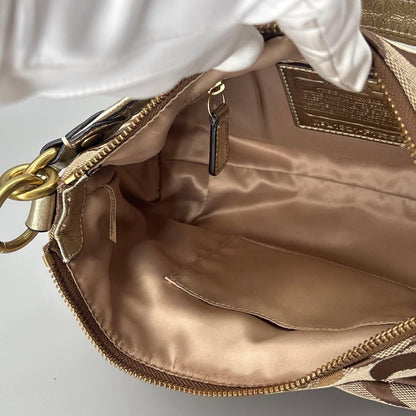 COACH Handbag Signature Turn Lock Brown Y2K Vintage Auth From Japan