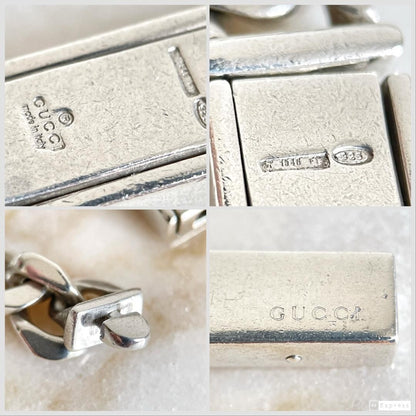 Gucci ID Collection Silver 925 Chain Bracelet Men's Sale Rare Jewelry 2511TK