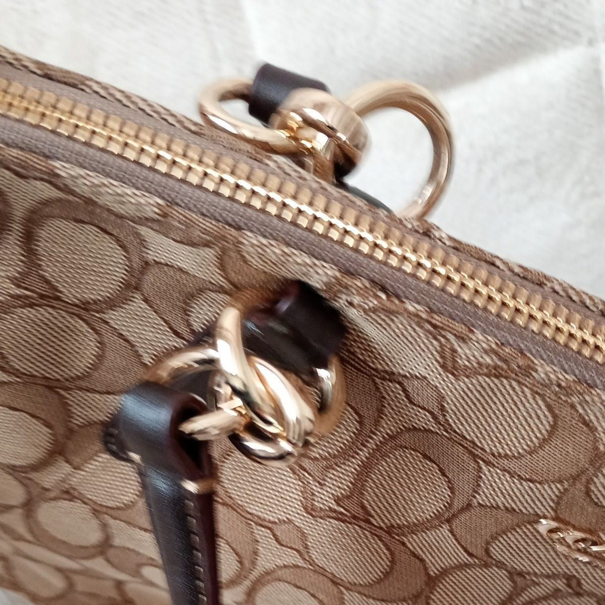 COACH Shoulder Bag Signature Tote Bag 2way Canvas Pochette Handbag