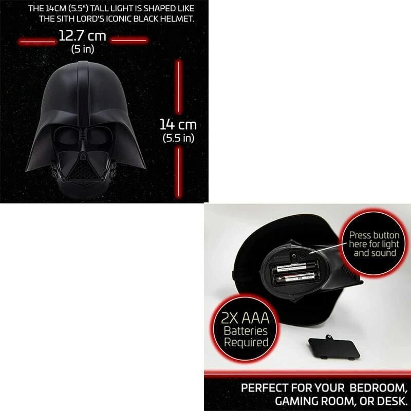 Darth Vader light Star Wars mask ornament with sound, glowing movie