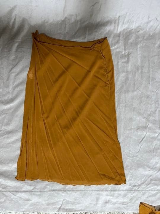 USED PRADA SILK CHIFFON PLEATED VINTAGE SKIRT ACCEPTABLE