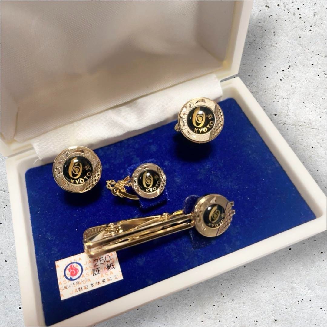 Japanese Vintage Rare Showa Retro 80s Kyoto Kokutai Anniversary Cuff Tie Pin