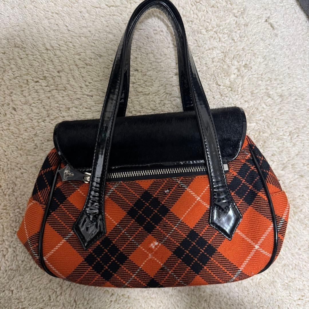 Vivienne Westwood Harako Vintage Rare Check Shoulder Bag 22cm JAPAN