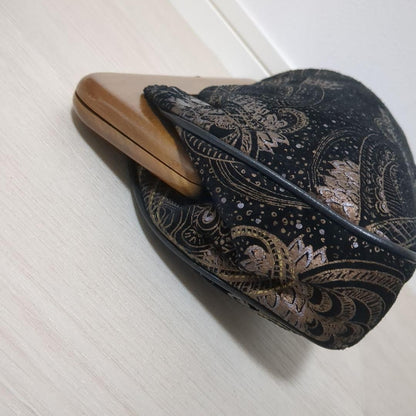 Rare Item BALLY Paisley Pattern Clutch Bag Wood Vintage 14a