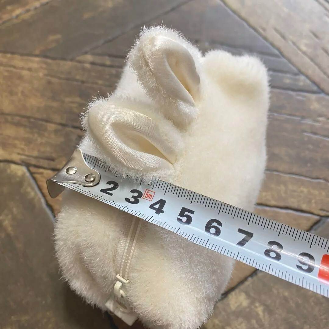 1990's fluffy rabbit pouch white fancy goods new