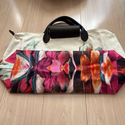 Longchamp Le Pliage Feather Print Tote Handbag Authentic RARE!