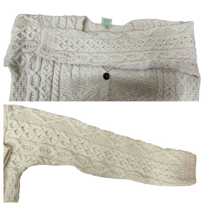 Aran Islands Knitwear Fisherman Cardigan Merino Wool XL Ireland 80s-90s