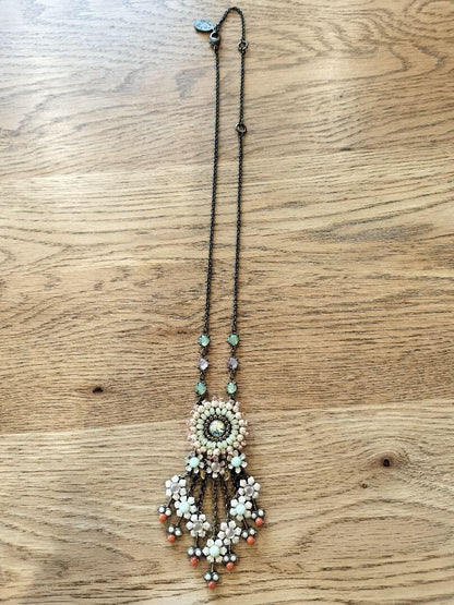 Michael Negrin Necklace Pink Green Flower