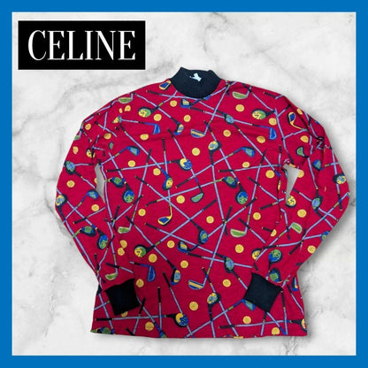 Auth CELINE Phoebe Philo Era Golf Pattern Knit Women's Size 40 Rare vintage
