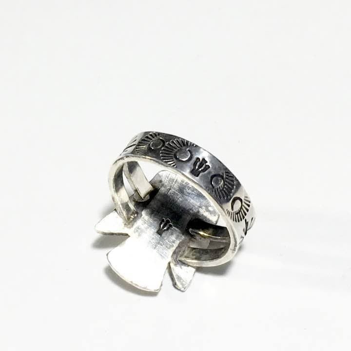 Indian jewelry Thunderbird silver ring, US size 8