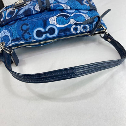Excellent Condition COACH Poppy One Handle Bag Signature Blue