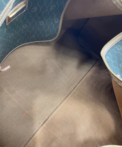 Dior Honeycomb Hand Bag Gray Canvas Leather Vintage Authentic