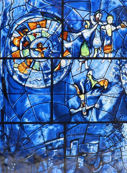 Marc Chagall Large Vintage Stained Glass American Windows