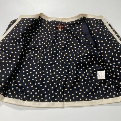 Yves Saint Laurent M Women Collarless Jacket Vintage Dot Stylish Clothing