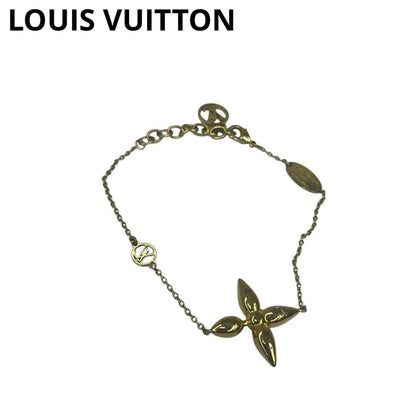 Louis Vuitton Bracelet M00372 Louisette Gold Bangle LV Logo Jewelry Women LE1211