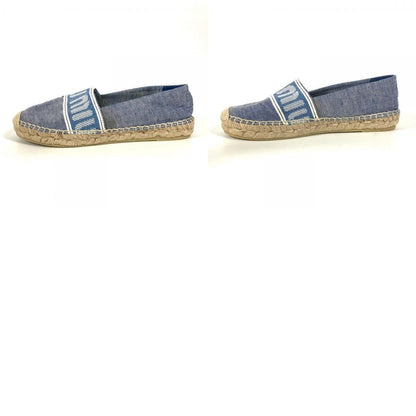 MIUMIU logo Shoes Slip-on Flats Espadrille cotton blue/White