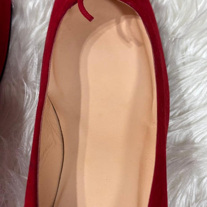 Rare Christian Louboutin Red Suede Ribbon Heels Pumps Size 35.5 (US 5)