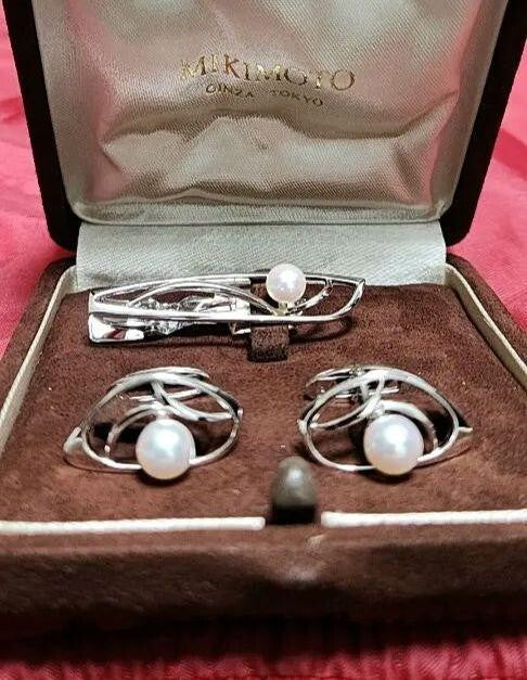 Mikimoto Tie Pin Cufflinks Pearl Silver 925 1 Point Storehouse