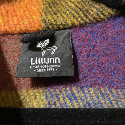 Lillunn Design Norway Blanket Coat Limited Edition Rare Multicolor check pattern
