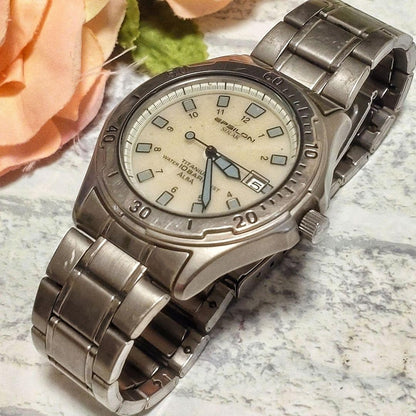 Seiko Alba Epsilon Solar Titanium Watch Mens Rare JDM Limited wrist 17cm