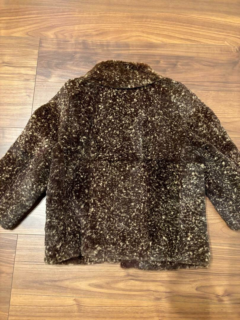 CHANEL Fur Short Coat Size 40 Brown Black 2005AW Collection Women's Used