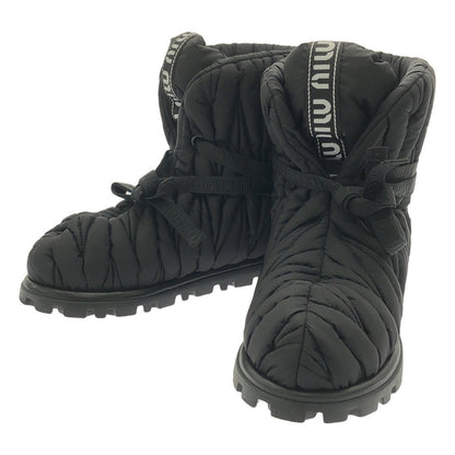 Miu | Padded Matelasse Booties 5U558D Logo Short Boots 35 NERO Women Used KLDR-0