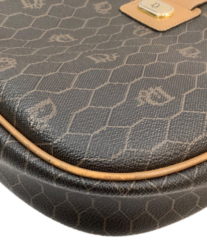 Dior Honeycomb Shoulder Crossbody Bag Brown Canvas Leather Vintage Authentic
