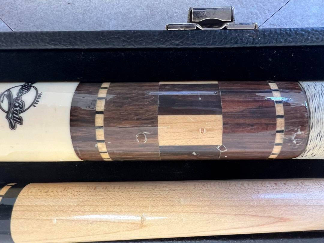 Billiard Cue Stick With Paul Huebler Vintage Case