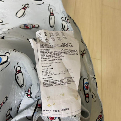 MIUMIU bowling pin pattern rayon silk blouse short sleeve F/S from Japan