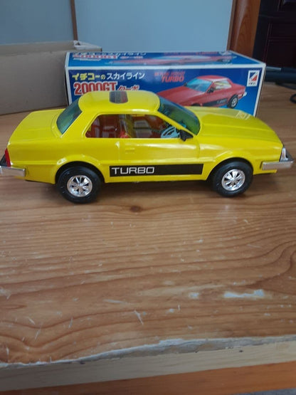 Nissan Skyline 2000 GT Turbo Ichiko Tin Miniature Car Showa Retro
